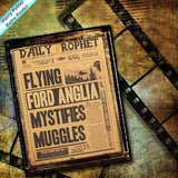 Harry Potter Flying Car Black and White Poster